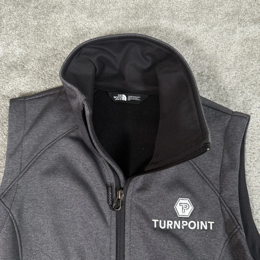 The North Face Womens Ridgeline Soft Shell Vest‎ Medium Gray Full Zip Turnpoint